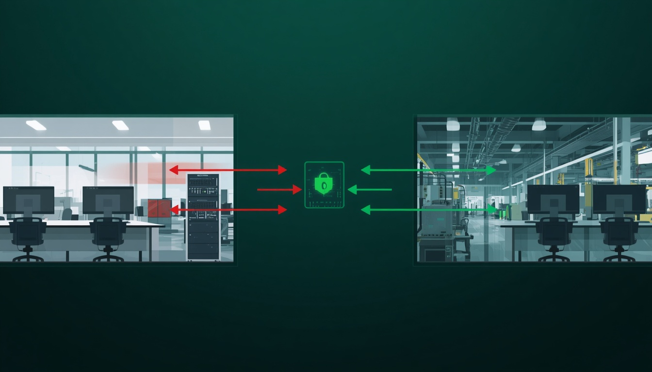 SMX-GTW10 tarafından ofis ve üretim ağı arasında zorunlu kılınan donanım OT/IT sınırı